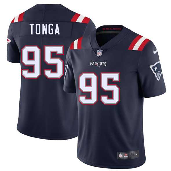 Men & Women & Youth New England Patriots #95 Khyiris Tonga Navy 2025 Vapor Limited Stitched Jersey